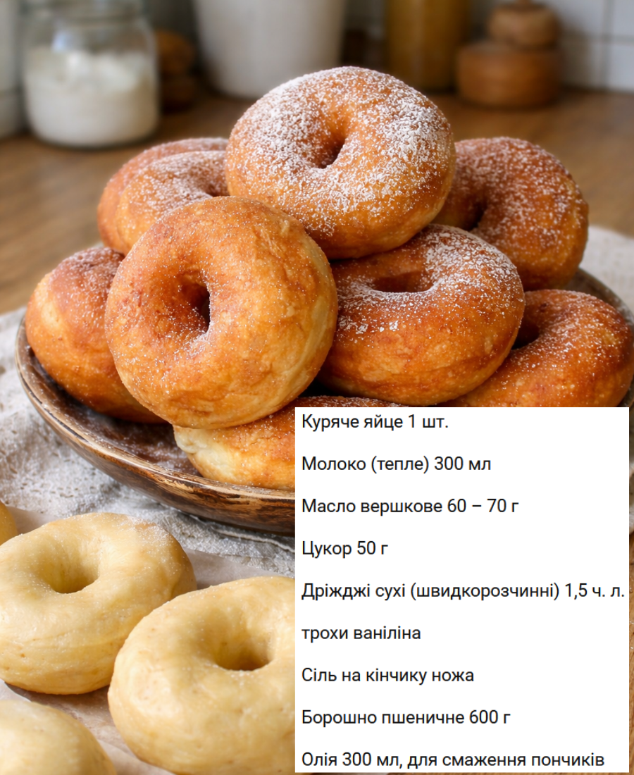 🍽️ Мій улюблений рецепт пончиків: більш пишних просто не буває, обов’язково спробуйте