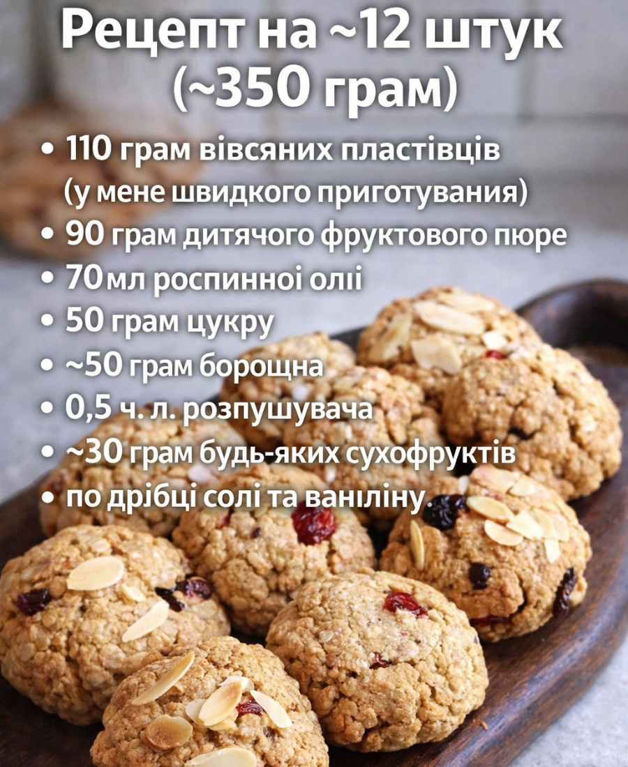 🍽️ Домашнє вівсяне печиво – рецепт ПІСНОЇ супер простої випічки до чаю