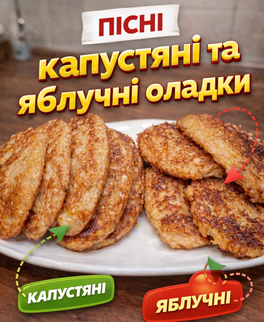 🍽️ Показую, як я готую ПІСНІ капустяні та яблучні оладки: прості у приготуванні та дуже смачні