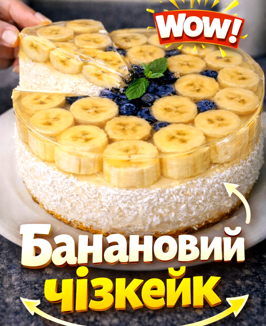 🍽️ Готуємо “Банановий чізкейк” в домашніх умовах: простенький, але дуже смачний і красивий десерт, який сподобається всім