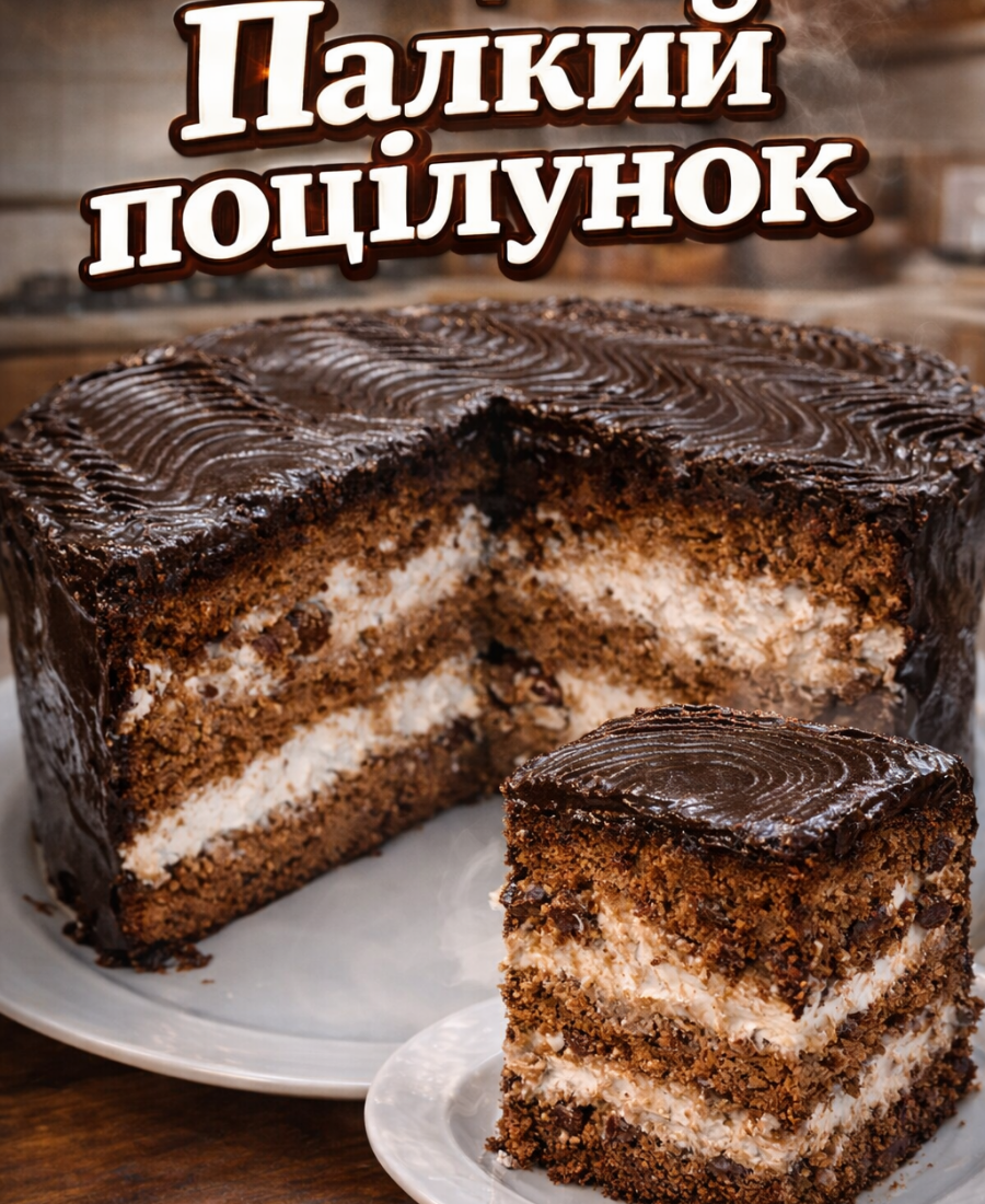 🍽️ Простий та неймовірно смачний торт “Палкий поцілунок”: поєднання медових коржів з ніжним сметанним кремом і вишнями – це завжди безпрограшний варіант