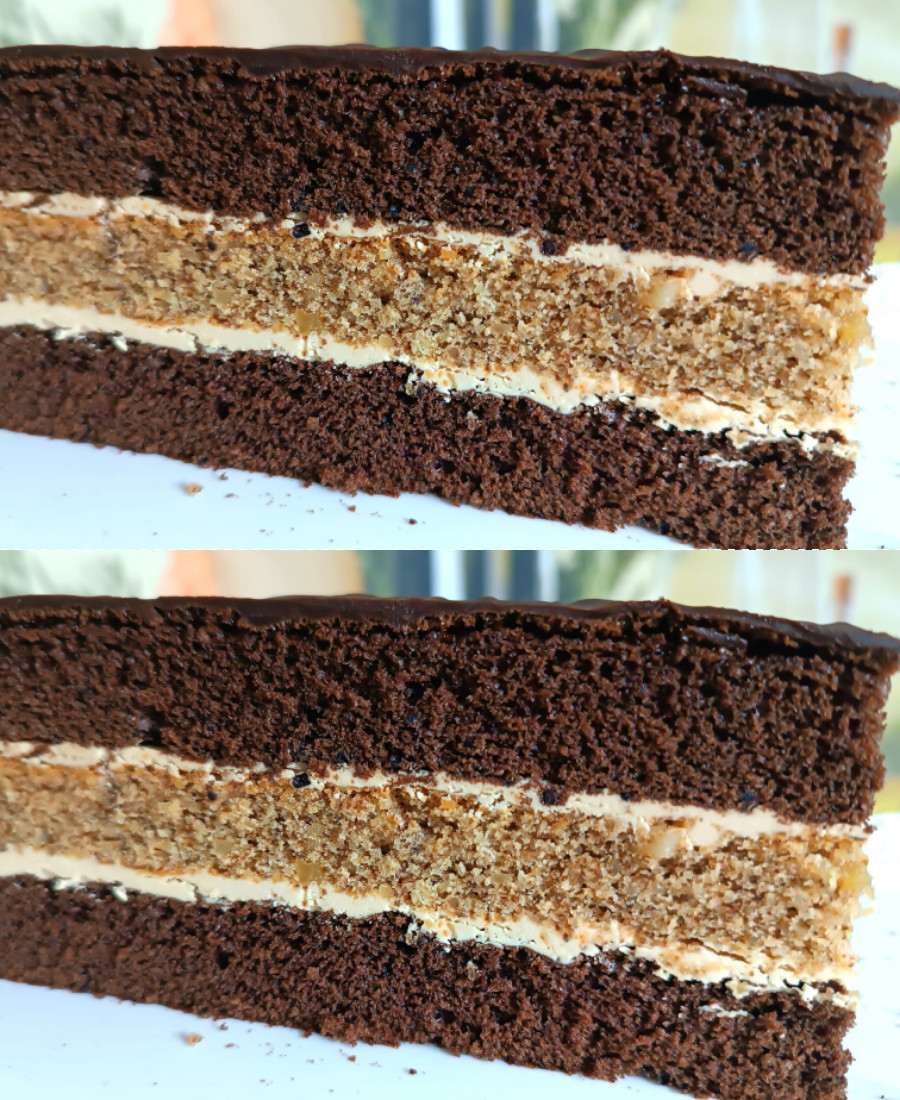 🍽️ Дуже смачний пляцок з горіховим коржем та кавовим смаком – чудовий рецепт від української господині