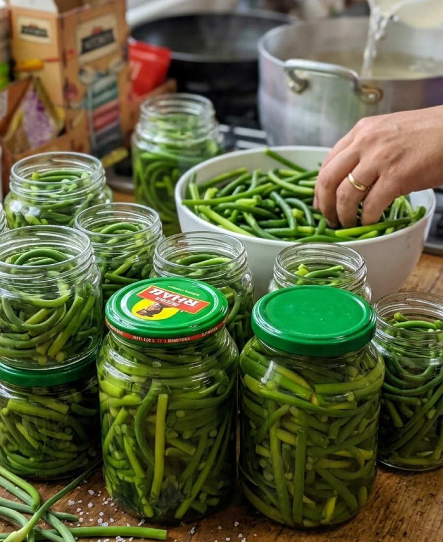 🍽️ Часникові стрілки на зиму: показую, як я готую смачні, хрусткі мариновані стрілки