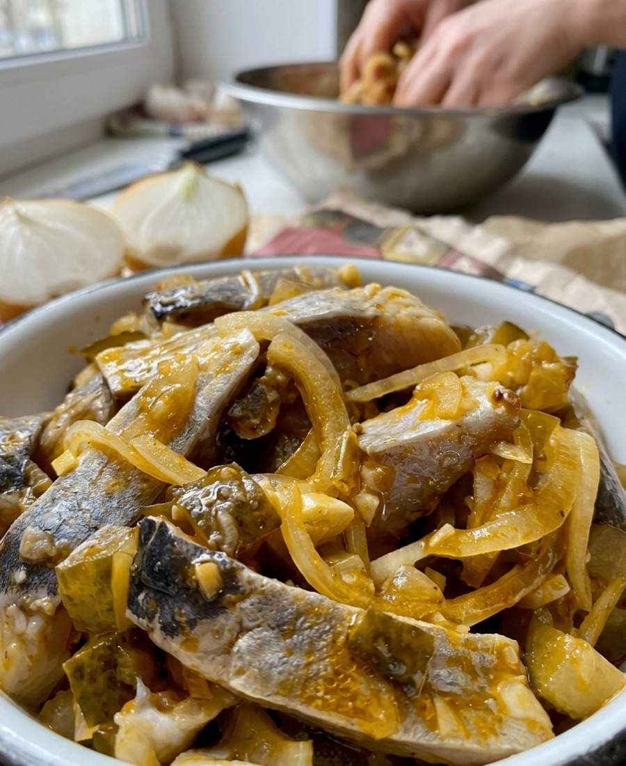 🍽️ Готуємо оселедець по-циганськи: дуже смачна рибна закуска виходить, а готується все швидко, просто і легко – зберігайте рецепт