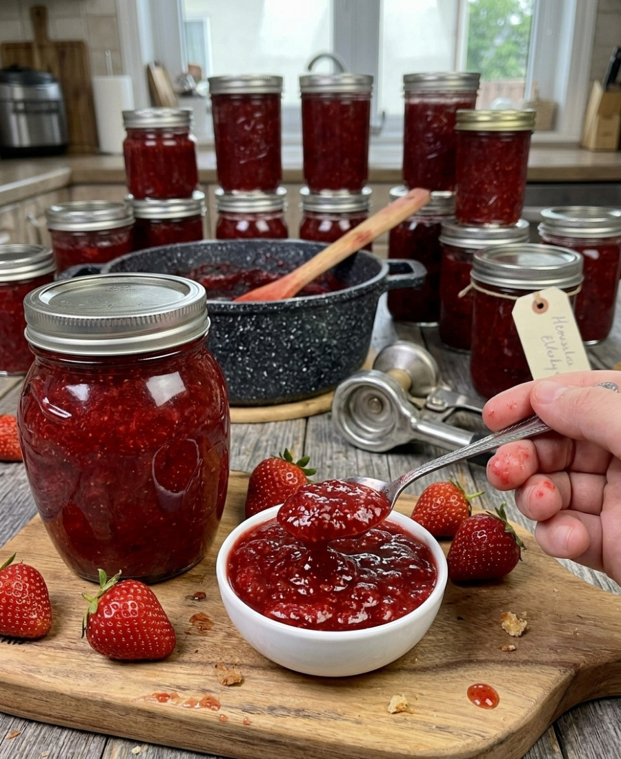 🍽️ Густий полуничний джем на зиму: без желатину, загусника і цукру зовсім небагато (яскравий, красивий і дуже смачний )