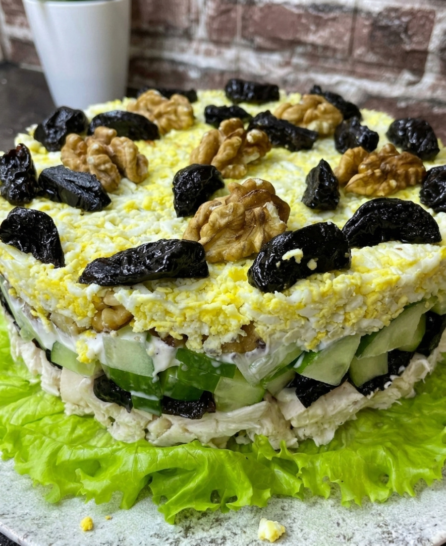 “Король” святкового столу: салат «НІЖНІСТЬ»! З куркою та чорносливом: дуже ніжний і смачний