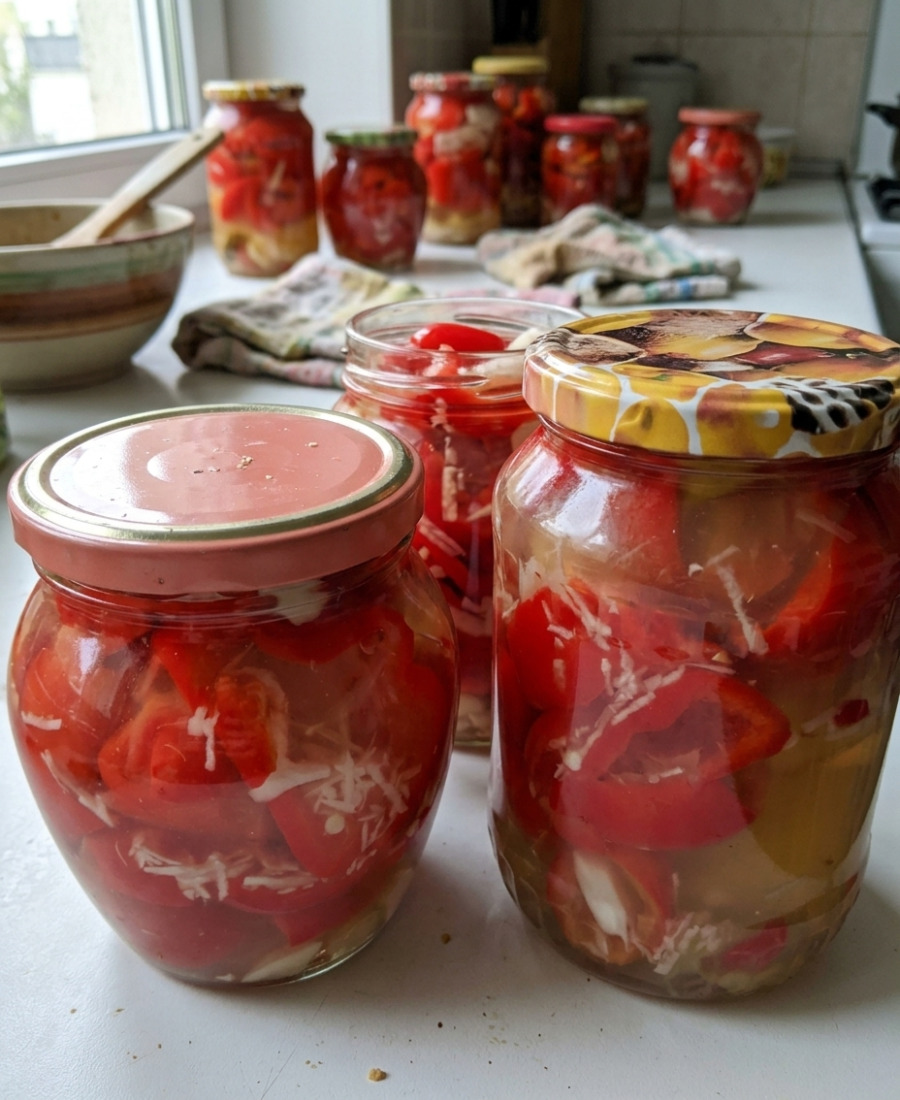 🍽️ Маринований болгарський перець з часником на зиму: рецепт моєї бабусі, ароматний, хрумкий і дуже смачний