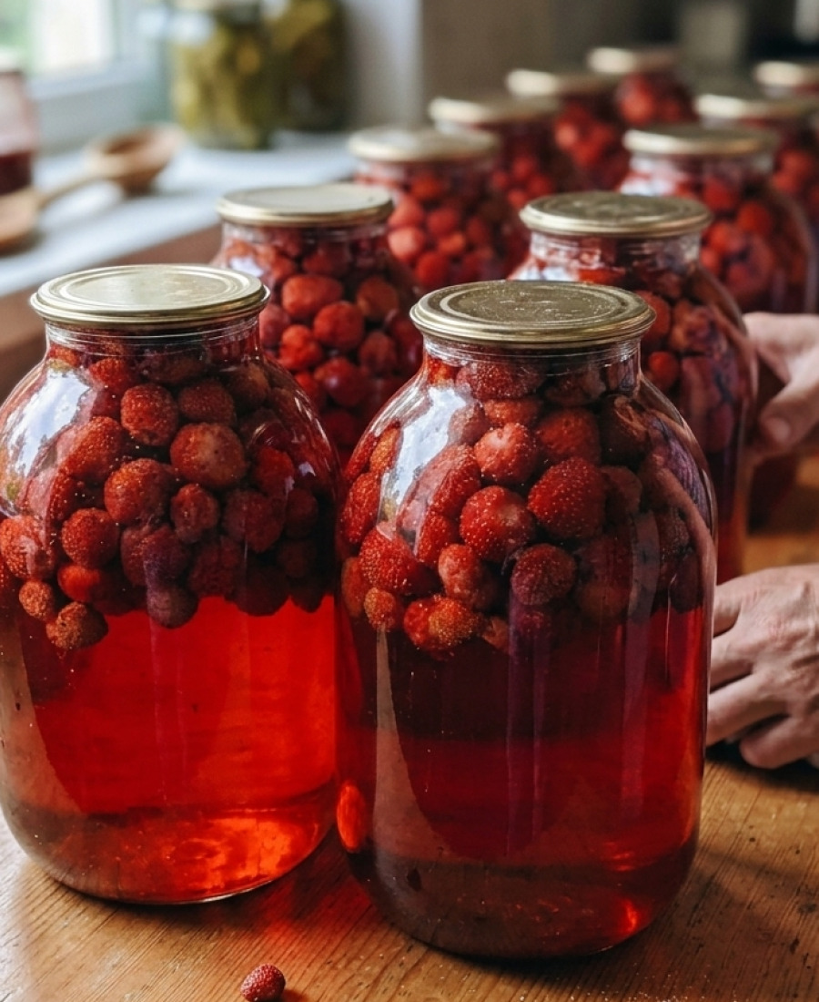 🍽️ Полуничний компот на зиму без стерилізації: рецепт дуже простий і швидкий, без лимонної кислоти