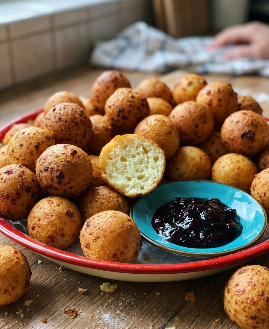 🍽️ Такі сирні пончики, дуже полюбляють мої внуки, тому я часто готую сирні пончики з різним повидлом – готуються просто і розлітаються як насіння
