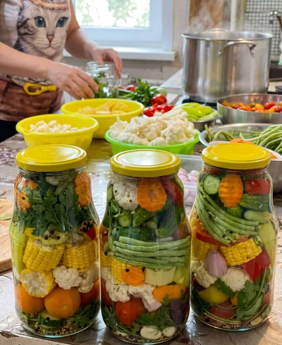 🍽️ В одній банці все літо! Овочеве асорті на зиму – тут всі овочі дуже смачні і маринад просто безподобний!