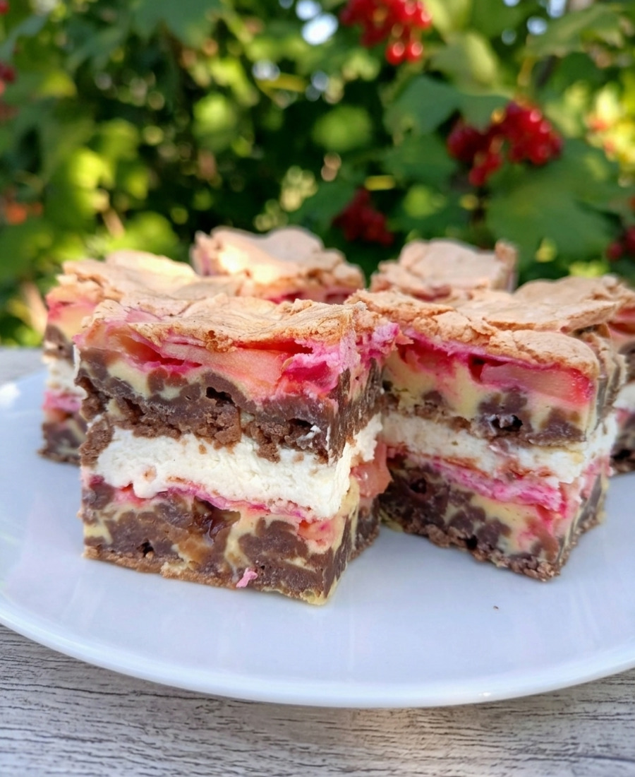 🍽️ Пляцок “Малинові вуста” (одним коржем) – ніжний, ароматний, з малиновою ноткою та сирним кремом. Авторський рецепт української господині!