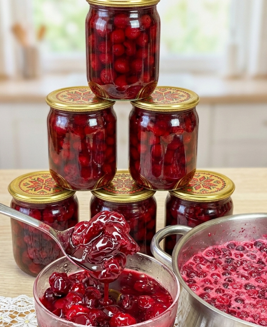 🍽️ Густеньке, красиве з цілими ягідками варення на зиму. Вишневе варення готую тільки так вже багато років підряд