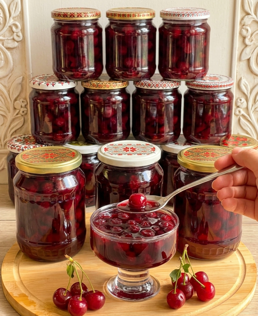 🍽️ Так це варення готувала моя мама, а тепер і я! Вишневе варення на зиму – дуже смачне, красиве і ягідки всі ціленькі