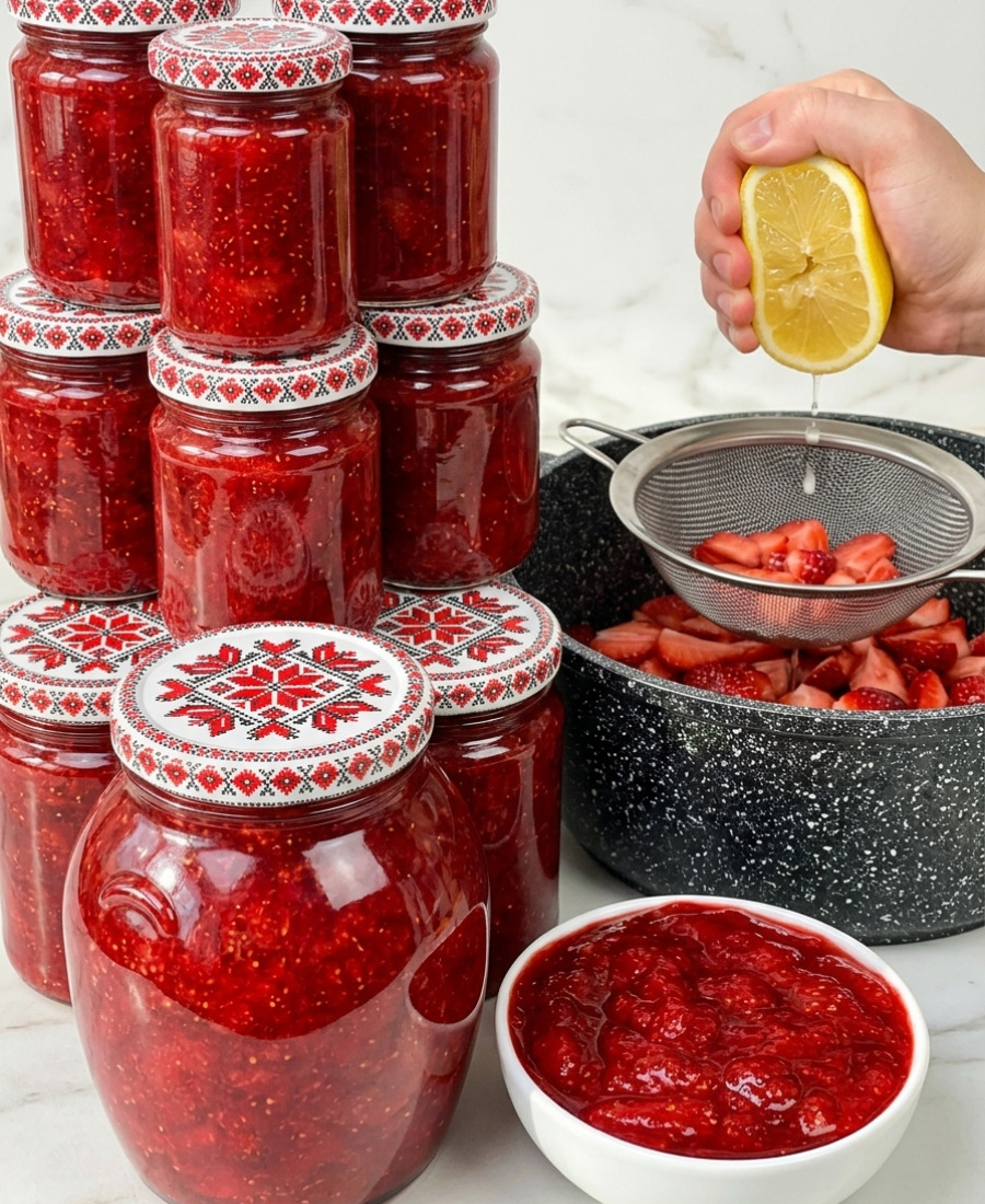 🍽️ Як я готую справжній яскравий полуничний джем на зиму: без желатину, загусника