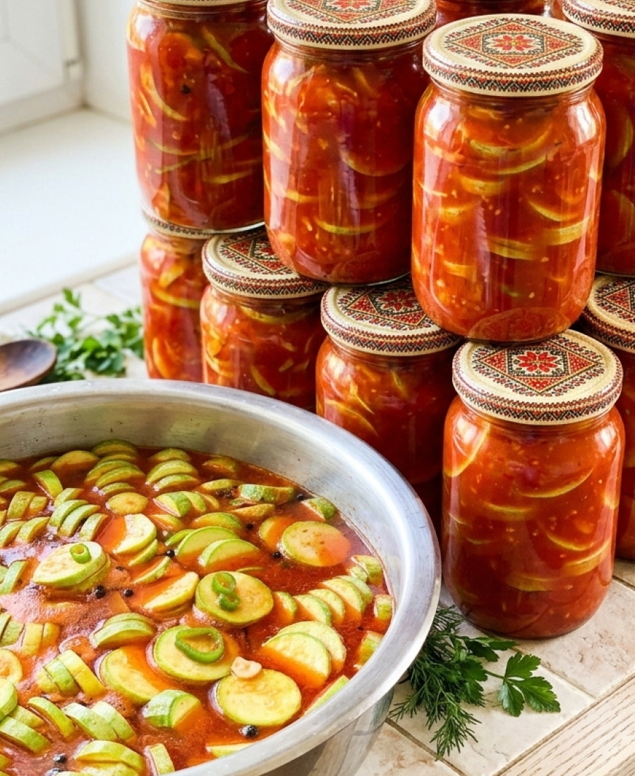 🍽️ Консервовані кабачки в томатному соусі – всі хто попробує, просить рецепт