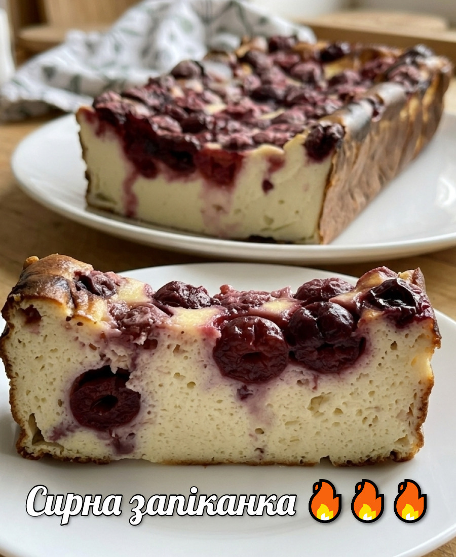 🍽️ Сирна запіканка з вишнями – цю смакоту я їла б на сніданок, обід і вечерю!