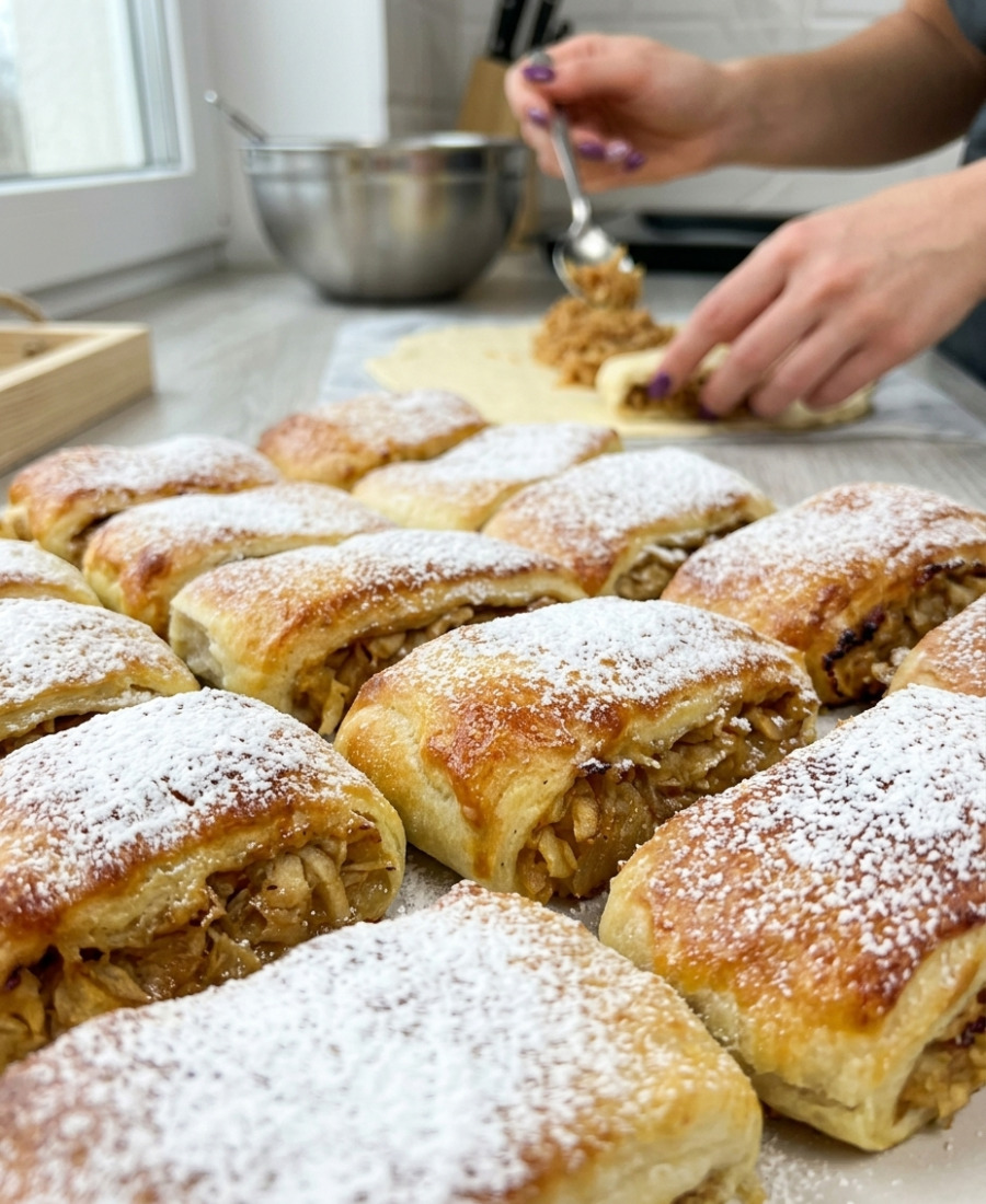 🍽️ Повітряні, м’які і дуже смачні рулетики з яблуком – дуже смачненькі!